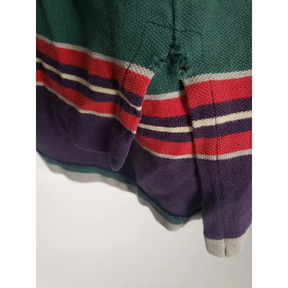 Ralph Lauren Men's Striped Red & Navy Blue‎ Polo Size XL Made In USA Vintage